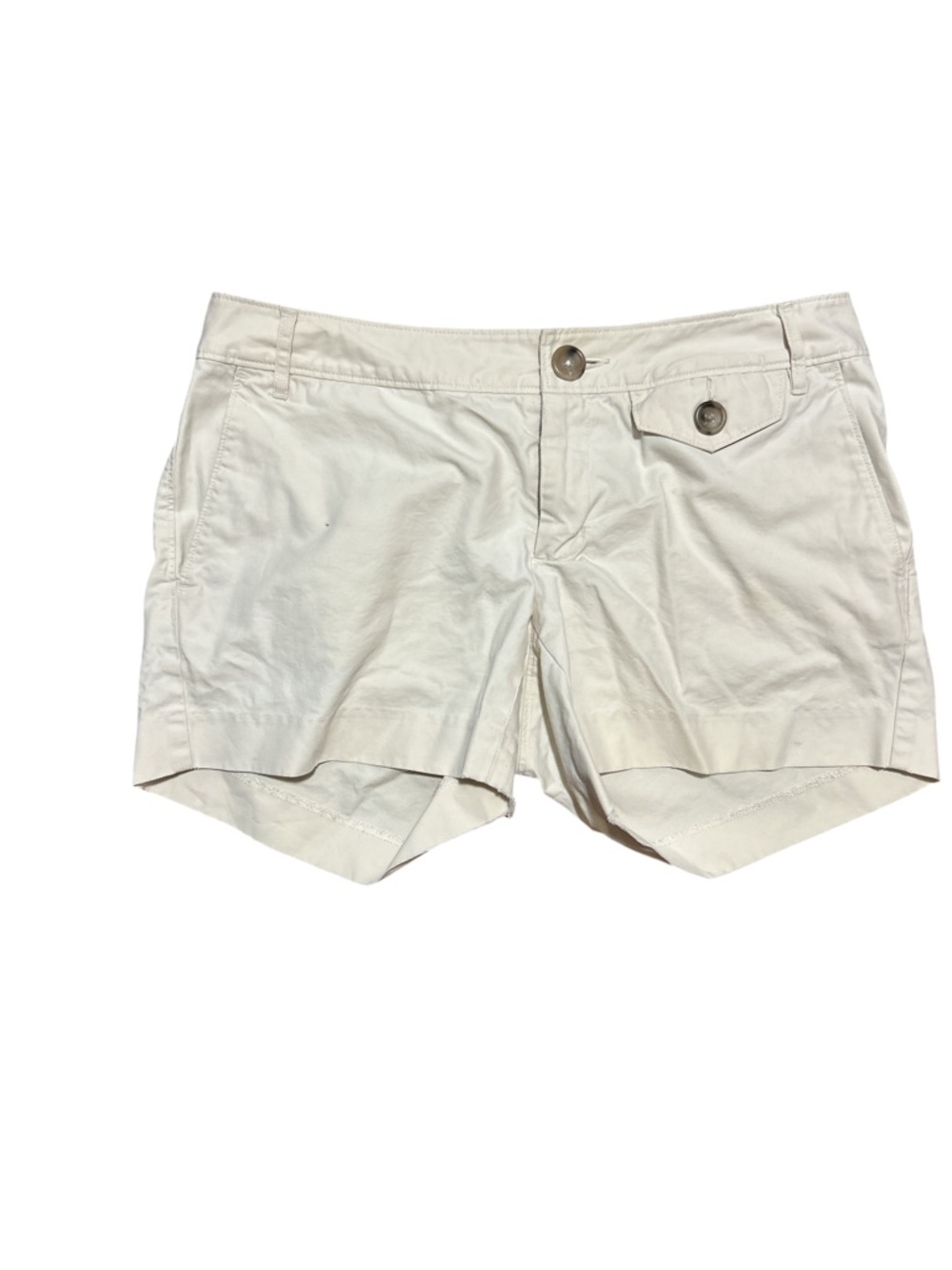 Banana Republic Chino Shorts Womens 6 Cream Khaki Casual Coastal Preppy Summer - Picture 2 of 7